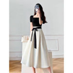 Summer 2023 Women's Slim Fit Suit: Elegant Waist-Emphasizing Two-Piece Skirt Set XL