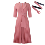 Elegantne Aafrika poolvarrukatega V-kaelusega &uuml;hev&auml;rviline kleit Dashiki Aafrika riided Aafrika plisseeritud kleidid naistele XXXL roosa