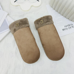 Autumn Winter Plus sametist soojad labakindad &otilde;pilastele, jalgrattas&otilde;idule, k&uuml;lmale ilmale &ndash; tuulekindlad kindad One Size pruun