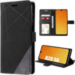 Coque pour Samsung Galaxy A26 5G - BOOLING - Anti-Rayures Protection 360 Degr&eacute; Cuir PU Noir