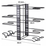 Poti Riiul Korraldajad 8 Riiulit Potid ja Pannid Korraldaja K&ouml;&ouml;gi Korraldamiseks ja Hoiustamiseks Reguleeritav Poti Kaane Hoidja LWY010 black