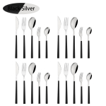 20 tk imitatsioonpuidust k&auml;epidemega s&ouml;&ouml;giriistade komplekt Nuga Magustoidu kahvel Lusikas Lauan&otilde;ude komplekt Loov Kuldne lauan&otilde;u Roostevabast terasest s&ouml;&ouml;giriistad