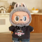 Labubu Riided 15/17cm V1 V2 V3 Pl&uuml;&uuml;sist Iidoli Nukule Hip Hop T-s&auml;rk P&uuml;ksid Kaelakee 3TK/Pakk Dekoratsioonitarvikud F&auml;nnidele Kingitus No Doll.No Glasses