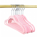 10 tk Riided Mantlid Sametist Riidepuud Lastele Libisemiskindlad Luksuslikud K&uuml;lmkattega P&uuml;ksid Seelikud Beebi Riidepuud Kapihoiustamine Riidekuivatuskonks 30cm 10PCS roosa