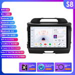 Ossuret 8G+128G AI H&auml;&auml;l 2 Din Android Auto Raadio KIA Sportage 3 2010-2016 2015 jaoks Carplay Auto Multimeedia GPS 2din Intelligentne Autoradio SWC BT RDS S8 8Core 8G 128G AI