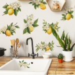 Lemon Green Leaves Stickers PVC Wallpaper East to Intall Fresh Decor Wall Decals