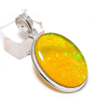 Natural Yellow Triplet Opal 925 Sterling Silver Jewelry Pendant 1.81 l0s18