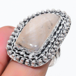 Natural Black Rutile Gemstone 925 Sterling Silver Jewelry Ring Size 9 q3a22