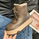 Platvorm Naiste Lumised Pahkluusaapad L&uuml;hike Karusnahk Keskmine Konts Puuvillased Kingad Talv 2025 Uus Trend Disainer Paelad Soojad Botas De Mujer 35