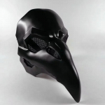 Punk Vares Mask Kost&uuml;&uuml;m Must Nahk Overwatchi Katkujoodiku Cosplayks Linnu Maskid Pikk Nina LED Silmad Retro Rock Niiduk Nevermore One Size
