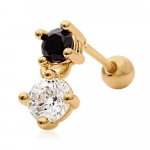 [Onm] Onm 14K kullast n&ouml;&ouml;pn&otilde;el-piercing topelt kuup (S9594186)