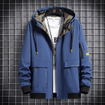 Meeste s&uuml;gisene suur moodne paks kapuutsiga vabaaja jope 8XL hall