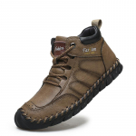 K&auml;sitsi &otilde;mmeldud nahast meeste saapad Ehtsast nahast vabaaja nahast kingad Meeste poolsaapad 45