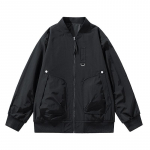 S&uuml;gis Meeste Jakk Pesapallijakk Lennujakk Vabaaja Lahtine Suur Suurus T&ouml;&ouml;riietus 4XL must