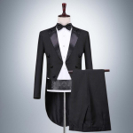 Meeste must sabafrakk ja valge &uuml;likond - koorijuht, laulja, &otilde;htujuht smoking XL Height 185cm Weight 100kg