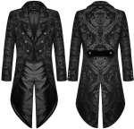 Devil Fashion Meeste gooti Steampunk frakktjakk Must brokaatdamask Pulmad Halloween Frakktjakk XXXXL must