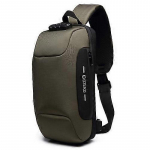 Ozuko 9223 Vargusvastane Meeste Rinnakott Veekindel Crossbody kott V&auml;lise USB-laadimispordiga kiire Standard Size armee roheline v&auml;rv