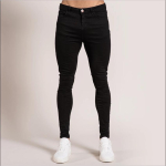 Meeste P&uuml;ksid Retropesu T&otilde;mblukuga Stretch Teksad Vabaaja Slim Fit P&uuml;ksid Meeste Suures Suuruses Pliiatsp&uuml;ksid Denim Skinny Teksad meestele L must