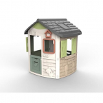 SMOBY Life - Maison Jura Lodge - Portillons &agrave; l'avant et &agrave; l'arri&egrave;re - Mangeoire &agrave; oiseaux - Anti-UV - Mati&egrave;re Recycl&eacute;e - D&egrave;s 2 ans valge