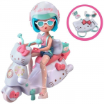 Poup&eacute;e - HELLO KITTY - Pretty Pink - 20 cm - Avec scooter - 3 accessoires roosa