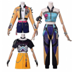 Kpop Deemonik&uuml;tid Cosplay Kost&uuml;&uuml;mi Komplekt Rumi Mira Zoey Halloweeni Peo Kost&uuml;&uuml;m Naistele T&uuml;drukutele M oranž