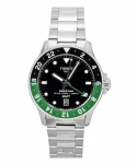 Tissot Seastar 1000 GMT Roostevabast terasest Must sihver Kvarts Sukelduja T120.852.11.051.00 300M Meeste k&auml;ekell must