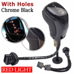 Elektroonilise k&auml;iguvahetuse k&auml;epideme LED k&auml;igukangi nupp VW Golf MK6 MK7 Passat B7 B8 Tiguan MK2 Skoda Octavia istmele DSG, punane/valge tuli Red-Matt Silver