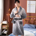 &Uuml;likond Kaelus Paarid Koduriided Naistele Talvine Paks Soe pidžaamad Mehed Kiiresti kuivav hommikumantel Mantel Pikk XXXL hall