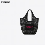 PINKO must kootud kinkekott must