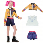 Poiss T&uuml;drukud K-Popi deemonik&uuml;tid Kost&uuml;&uuml;m Zoey Rumi Mira Cosplay Poplauljad Naiste Halloweeni riided aksessuaaridega 110CM