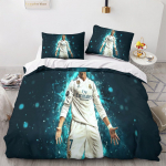2/3 tk tekikatte komplekt Ronaldo Iidol Jalgpallit&auml;ht 3D-prinditud tekikate teismelistele lastele poistele t&uuml;drukutele pehme voodikate lukuga EU Single(135*200cm)3pcs