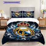 Real Madrid CF Muster Voodipesu Tekikomplekt Tekikate Padjap&uuml;&uuml;r Kodu Kaunistus S&uuml;nnip&auml;evakingitus (1 * tekikott + 2 * padjap&uuml;&uuml;r, ilma t&auml;idiseta) 220x240cm