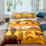 K&auml;nguru tekikott komplekt Kuninglik suurus Poistele T&uuml;drukutele K&auml;nguru voodipesu komplekt Puuoksad tekikate Metsloomad voodikate kate EU Single(135*200cm)3pcs