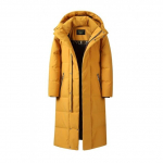 Talvine paks meeste sulejope Moodne kapuutsiga X-pikk soe pardi sulemantel Kvaliteetsed br&auml;ndiriided suures suuruses XXXXXL kollane