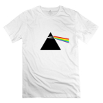 StaBe Mees Pink Floyd Dark Side of The Moon T-s&auml;rk Eelkootud Puuvill Retro XL Valge S valge