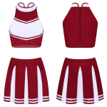 Naiste koolit&uuml;drukute Cheer Leader vormikost&uuml;&uuml;m, 2 tk Cheerleader'i kost&uuml;&uuml;m, rollim&auml;ngu komplekt S punane
