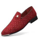 Luksuslikud Meeste Ametlikud Kingad Suede Meeste Vabaajakingad Elegantne Mugav Mokassiinid Disainer &Auml;ri Nahast Kingad Meestele Zapatos Hombre 42 punane