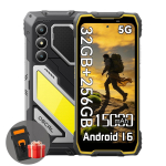 OSCAL PILOT 5 Tugev mobiilne 5G Android 16 15000mAh 8GB RAM 256GB ROM Nutitelefon with a phone case kollane