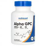 Nutricost, Alpha-GPC, 600 mg, 60 kapslit (300 mg kapsli kohta)