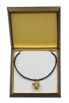American Staffordshire Terrier, Amstaff - Dog necklace in gift box, gold-plated pendant for dog fan, striking jewellery by Art-Dog beige