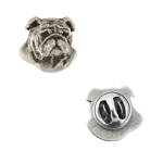 Bulldog, English Bulldog, British Bulldog II - Silver-plated dog brooch, elegant pin, jacket lapel decoration by Art-Dog brand