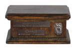 Yorkshire Terrier, Yorkie II - wooden urn for dog ashes, personalized urn with engraving, small urn for dog ashes from the Art-Dog brand pruun