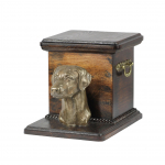 Dobermann, Doberman Pinscher, Dobie II - urn for dog ashes with a statuette, elegant urn for a dog, unique urn with a bust of a dog by Art-Dog brand pruun