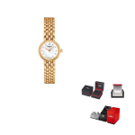 TISSOT Armas kollektsioon Kvartsmehhanismiga Naiste k&auml;ekell 19,5 mm Valge sihverplaadi Roostevabast terasest korpus T058.009.33.111.00 Regular Watch Box beige