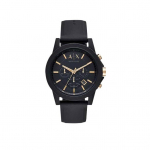 ARMANI EXCHANGEAE K&auml;ekell Kvartsmehhanism Silikoonrihm 45mm Must sihver Meeste Kellad AX7105