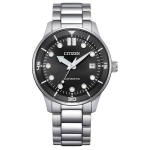 CITIZEN Mehaaniline K&auml;ekellade Kollektsioon Automaatne Mehaaniline Liikumine Roostevabast Terasest Rihmaga Kell NJ0191-83E Black Dial