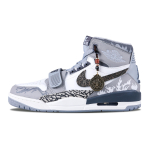 Jordan Legacy 312 High top Vintage Basketball Shoes Men's White Gray AV3922-002(Team152-) 40