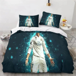Pehme tekikoti komplekt Ronaldo Iidol Jalgpalli T&auml;ht 3D-tr&uuml;kitud Mugav tekikate Teismelistele Lastele Poistele T&uuml;drukutele Pehme voodikate 120*200cm Single gray