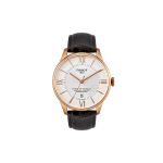Tissot Durul Seeria Automaatne Mehaaniline Liikumine 50m Veekindel Kell 42mm Valge sihver Roostevabast terasest korpus Nahkrihm T099.408.36.038.00 Brown Strap