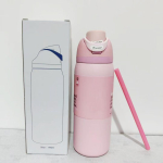 Roosa 32oz 24oz Termoskruus Vaakuumisolatsiooniga kruus OwalaMug J&auml;&auml;tisekohvi kruus Roostevabast terasest veekruus Spordiveepudel Auto Original 24oz roosa